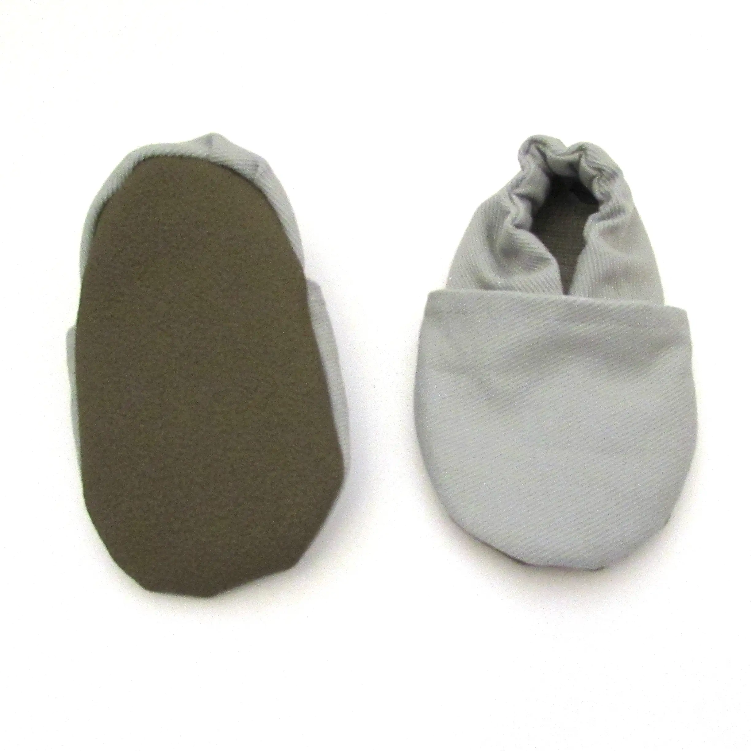 Grey Brushed Denim Baby Shoes