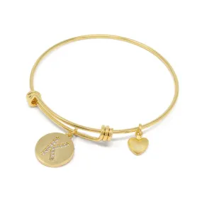 Handmade 20kt Gold Plated Crystal Initial Bracelet K