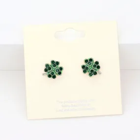 iLLASPARKZ Crystal Pave Clover Stud Earrings