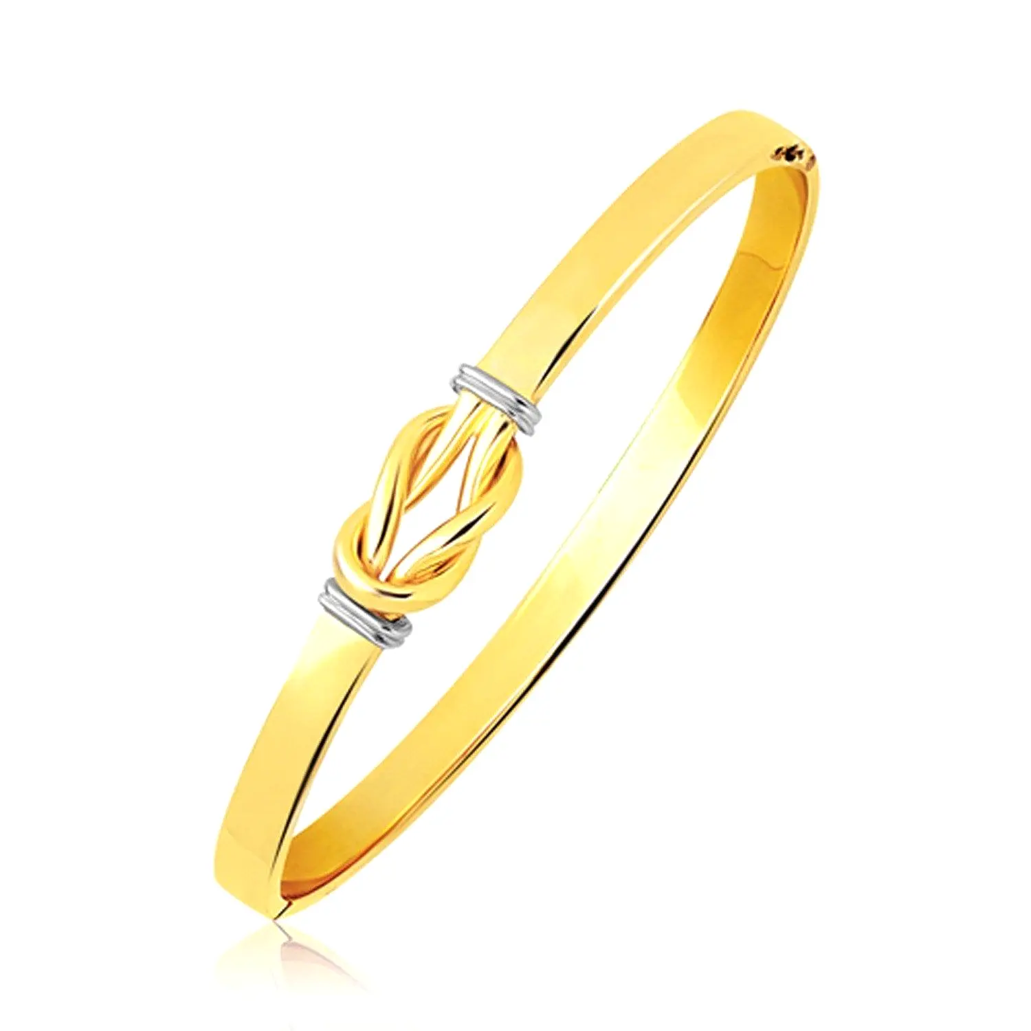 INTERTWINED KNOT SLIP ON BANGLE IN 14K TWO-TONE GOLD (5.0M