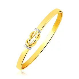 Intertwined Knot Slip On Bangle in 14k Two-Tone Gold (5.0mm)