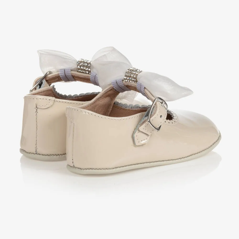 Ivory Patent Leather Baby Shoes