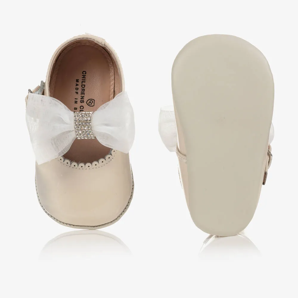 Ivory Patent Leather Baby Shoes