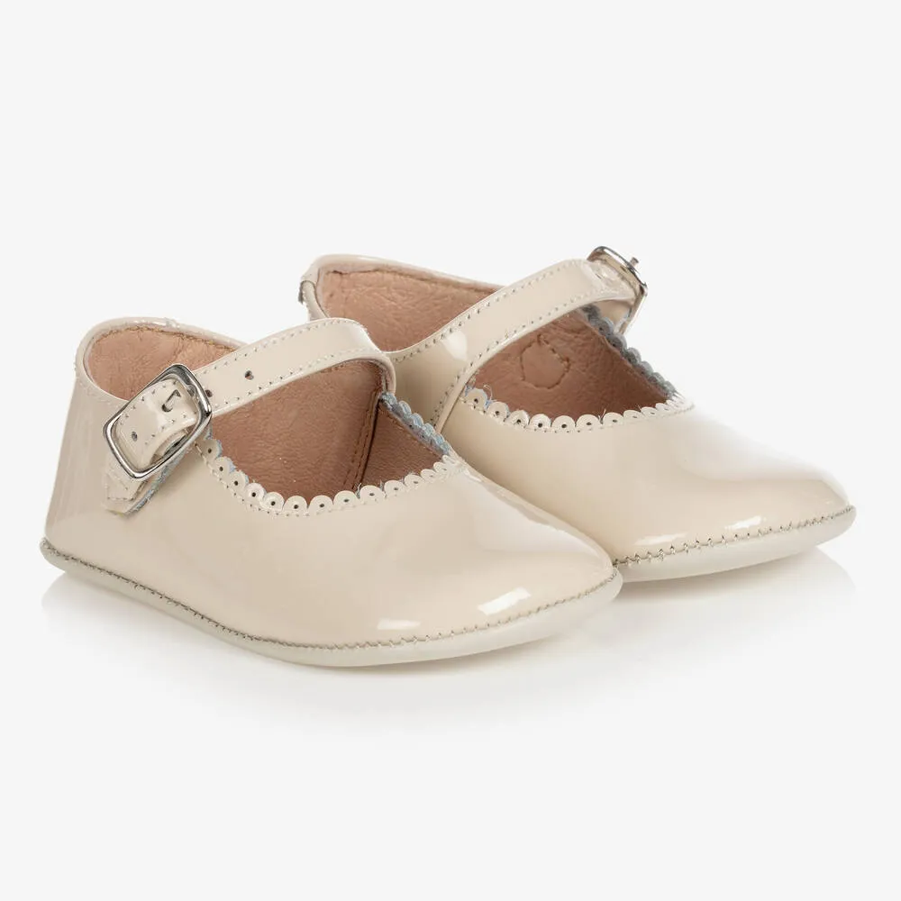 Ivory Patent Leather Baby Shoes