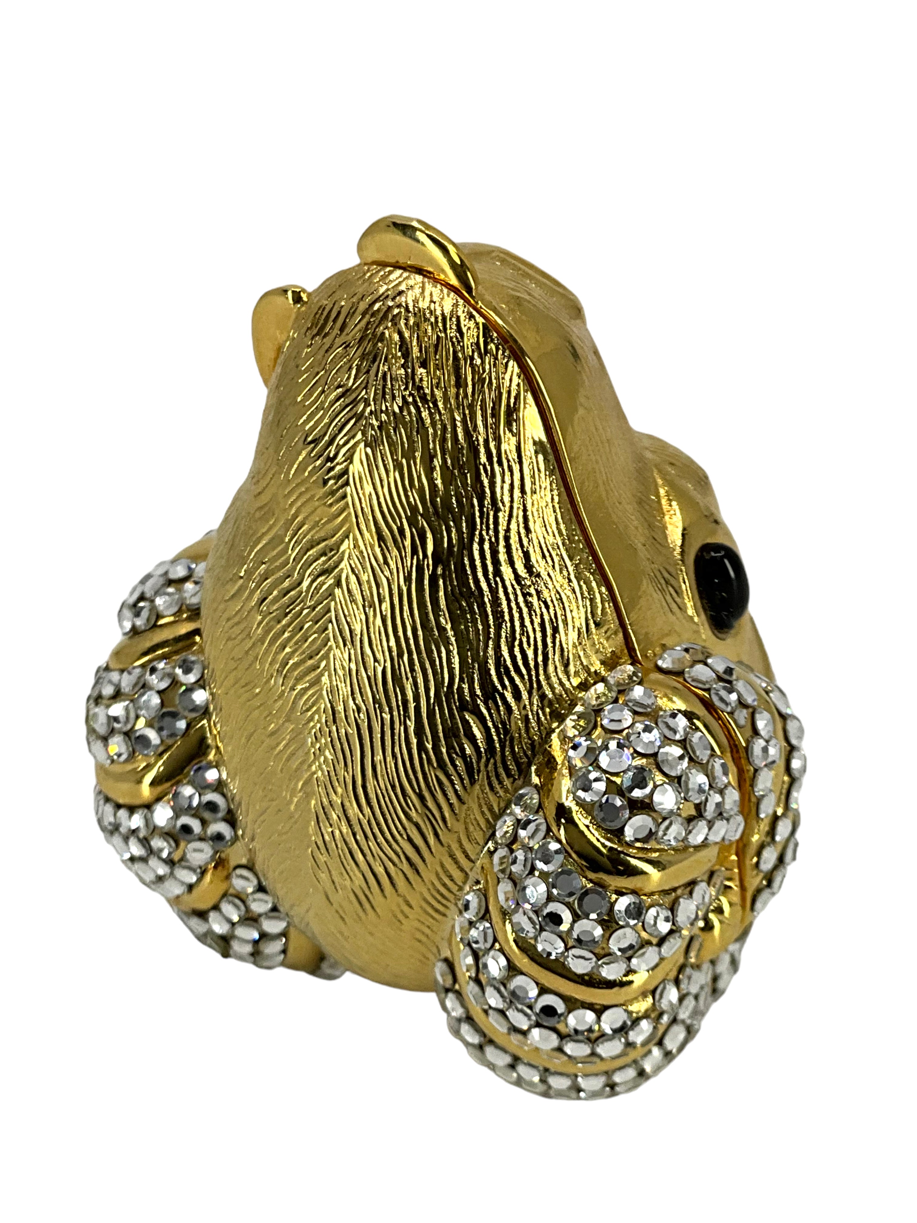 Judith Leiber Swarovski Crystal Ram Head Pill Box