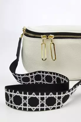 Kensington Pouch Bag - White + Geo