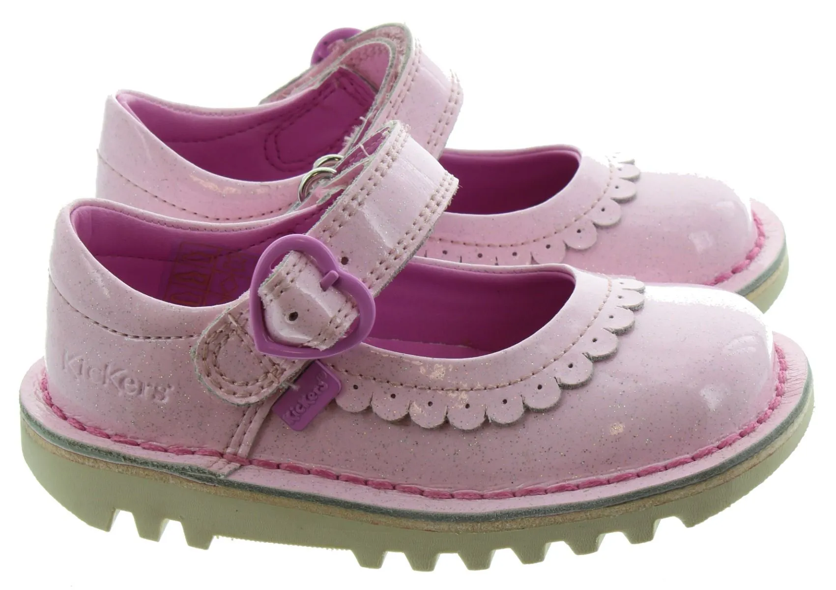 KICKERS Kids Kick Mary Jane Love Shoes In Pink