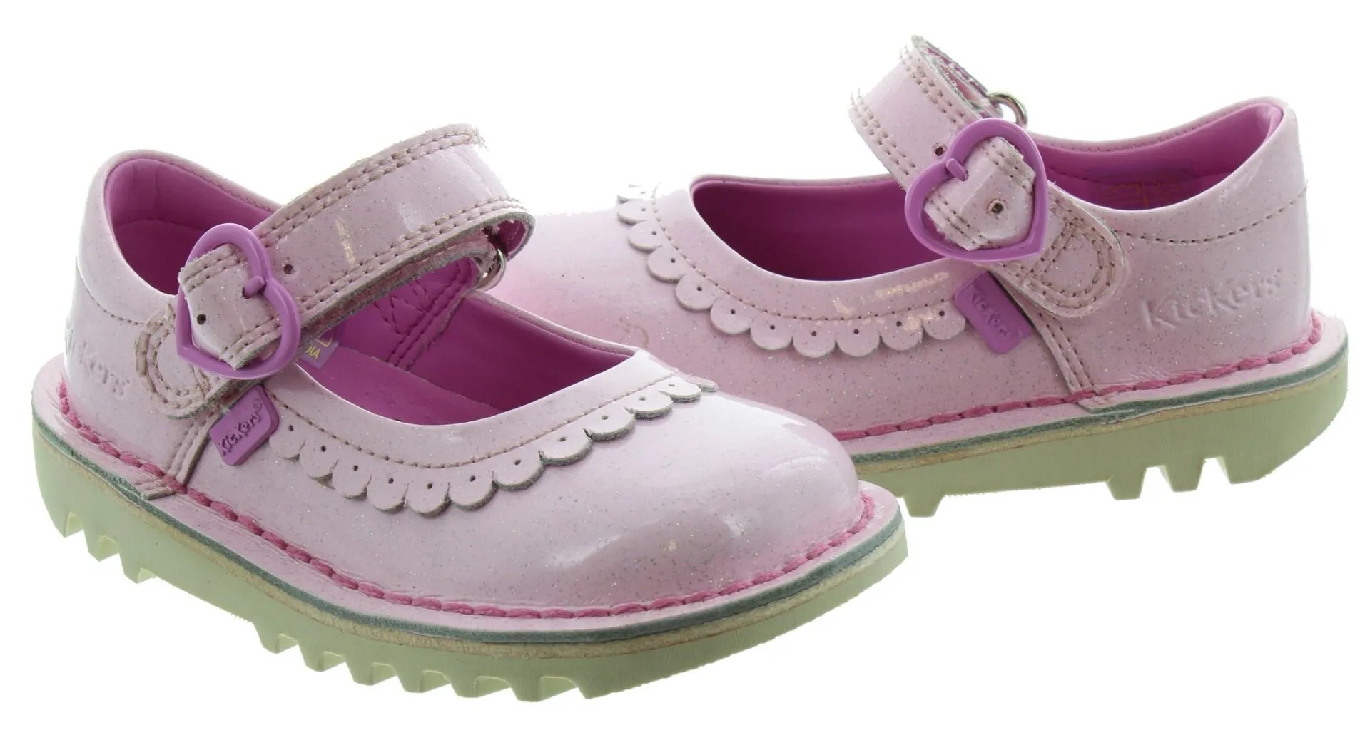 KICKERS Kids Kick Mary Jane Love Shoes In Pink