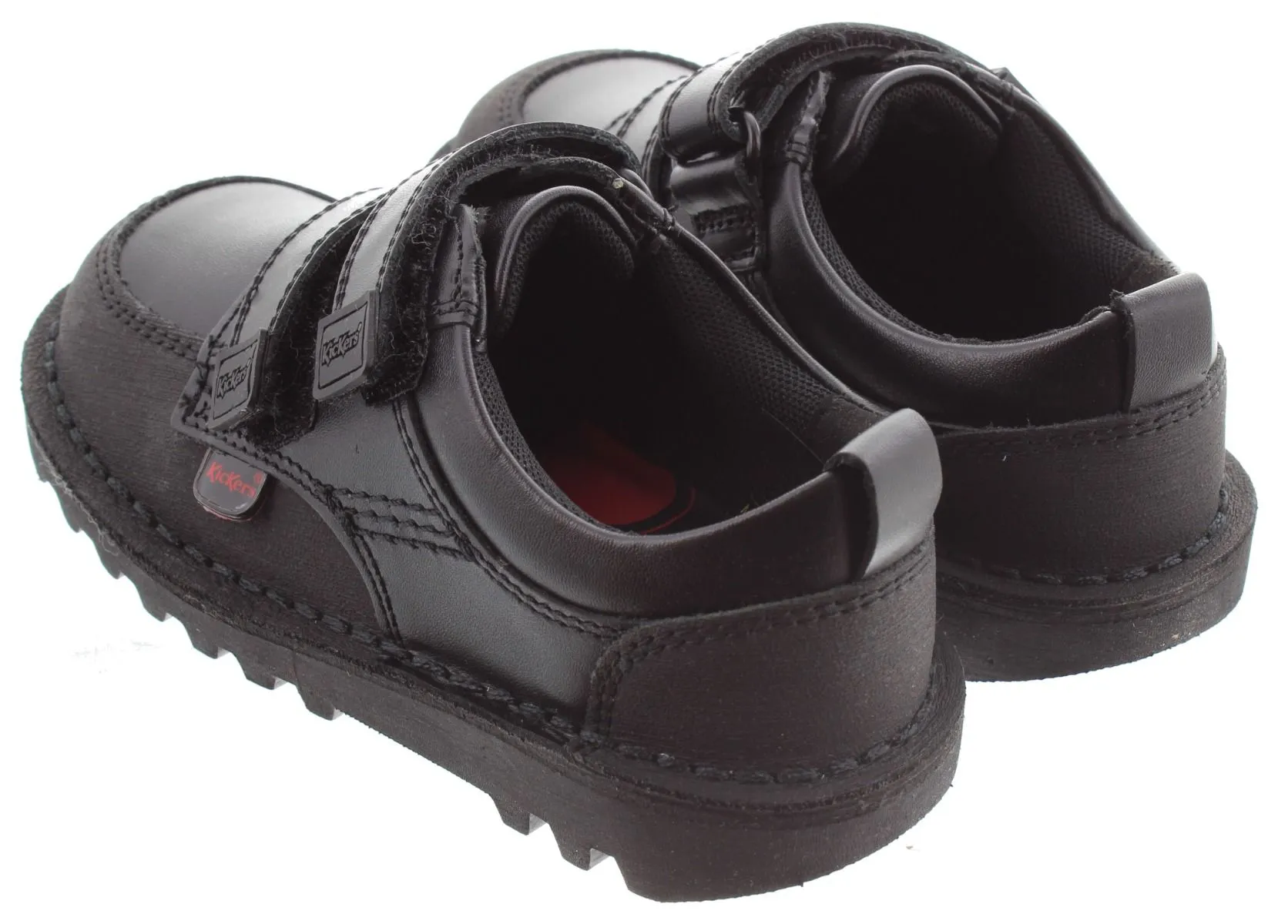 KICKERS Kids Kick Scuff Twin Velcro Shoes In Black