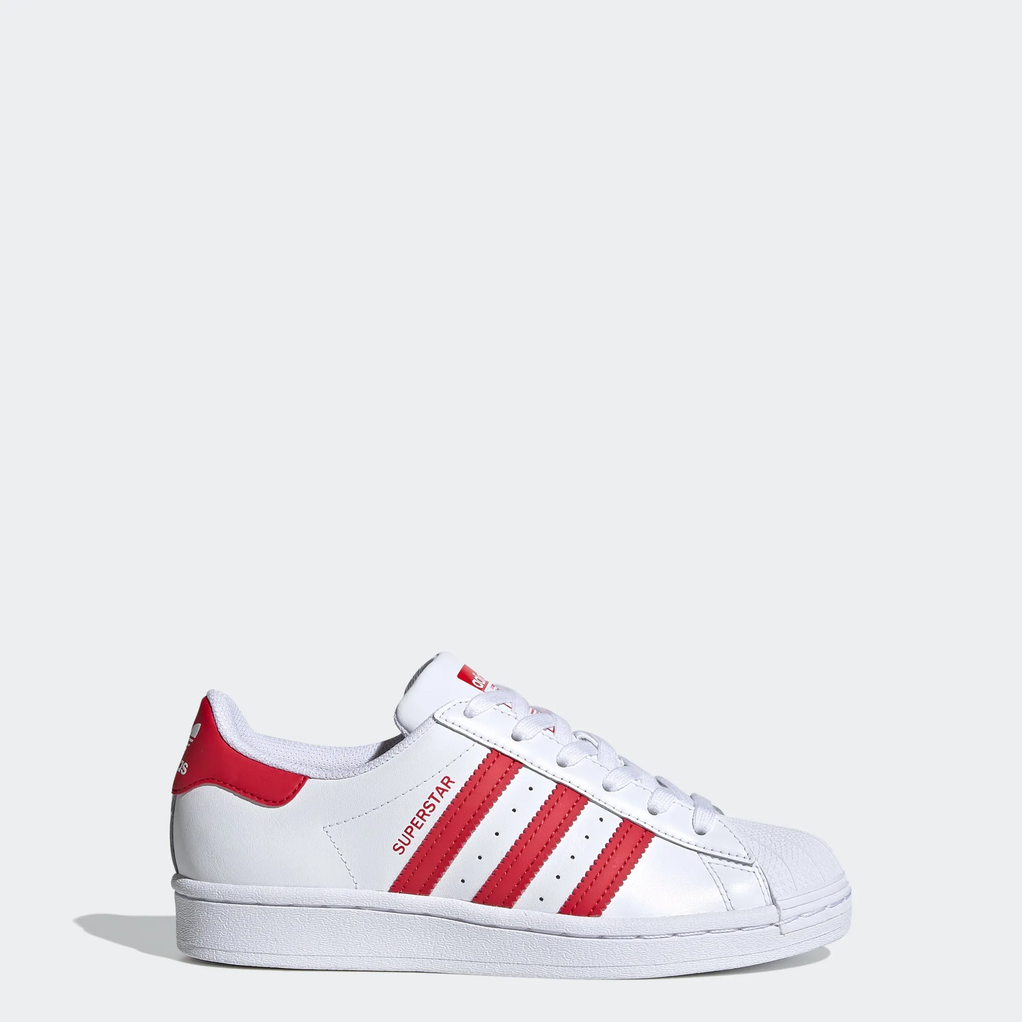 Kids' adidas Originals Superstar Shoes White Scarlet