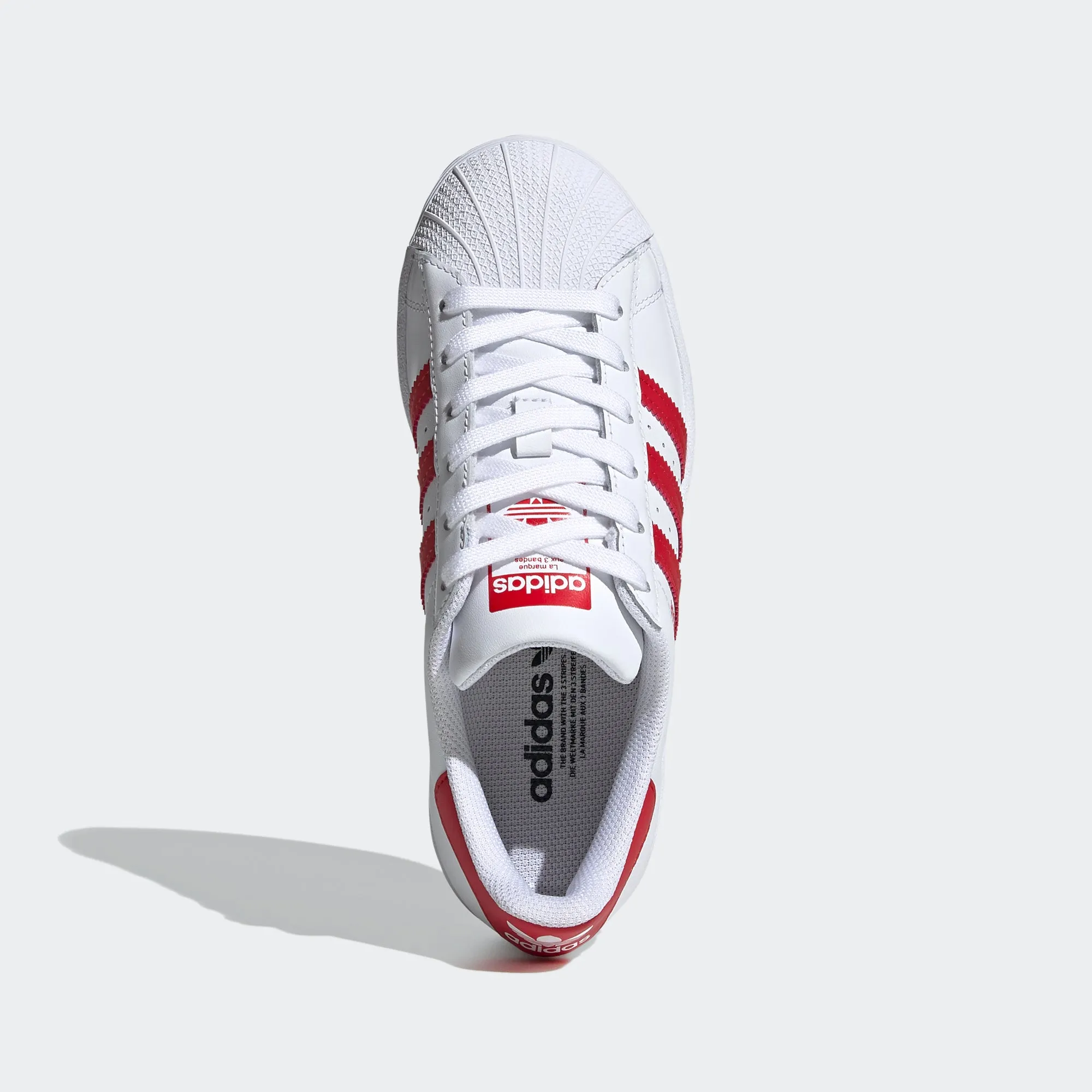 Kids' adidas Originals Superstar Shoes White Scarlet