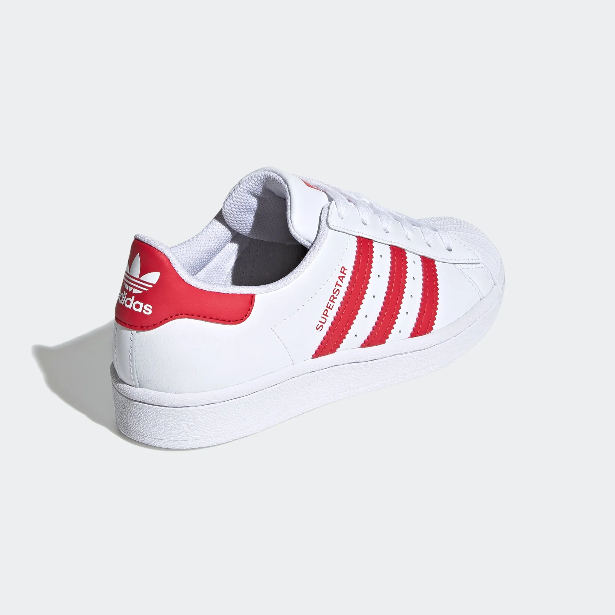 Kids' adidas Originals Superstar Shoes White Scarlet