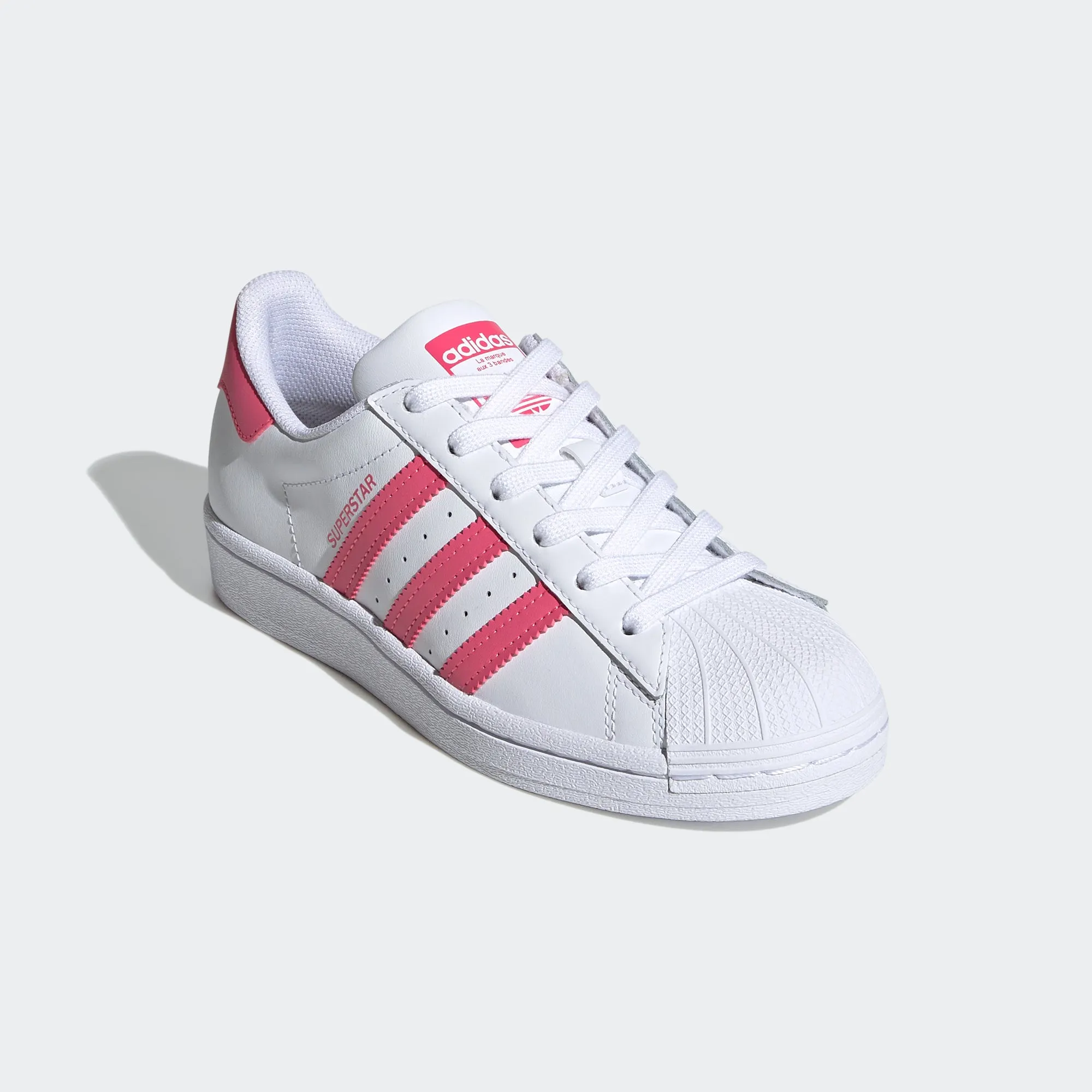 Kids' adidas Originals Superstar Shoes White Super Pink