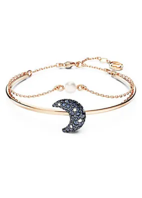 Luna Moon Pearl Bangle Bracelet by Swarovski | Look Again