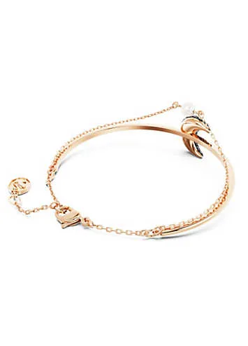 Luna Moon Pearl Bangle Bracelet by Swarovski | Look Again