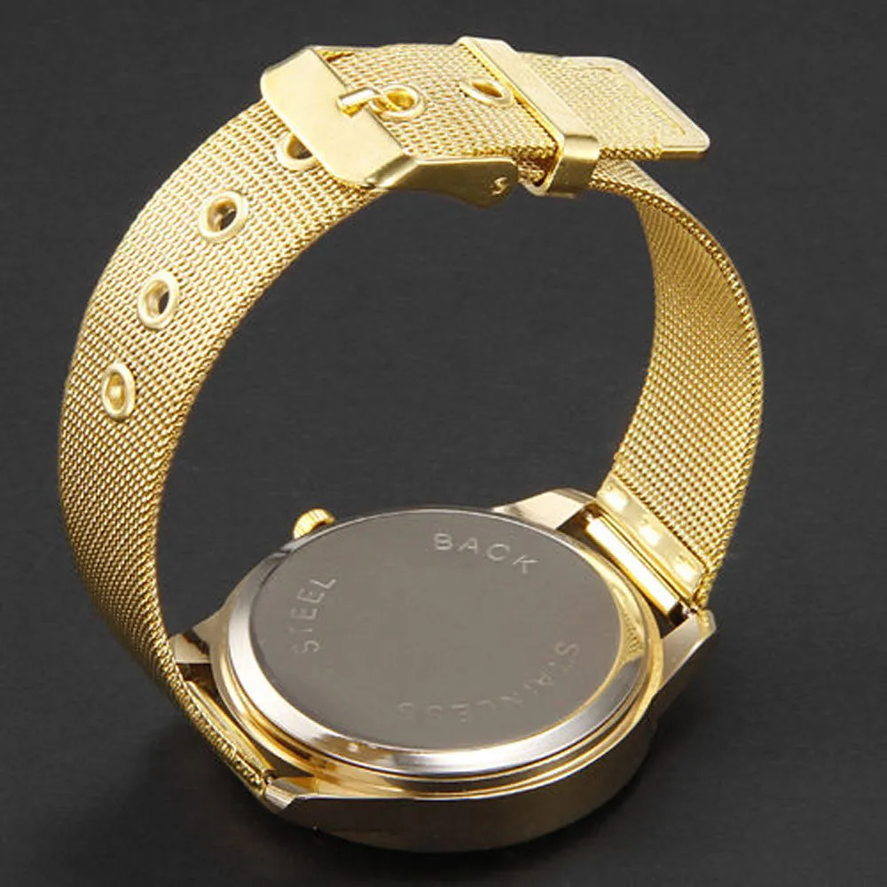 Luxury Mens Wristwatch Women Popular Gold Stainless Steel Band Crystal Wrist Watches Quartz Watch Bracelet Relogio