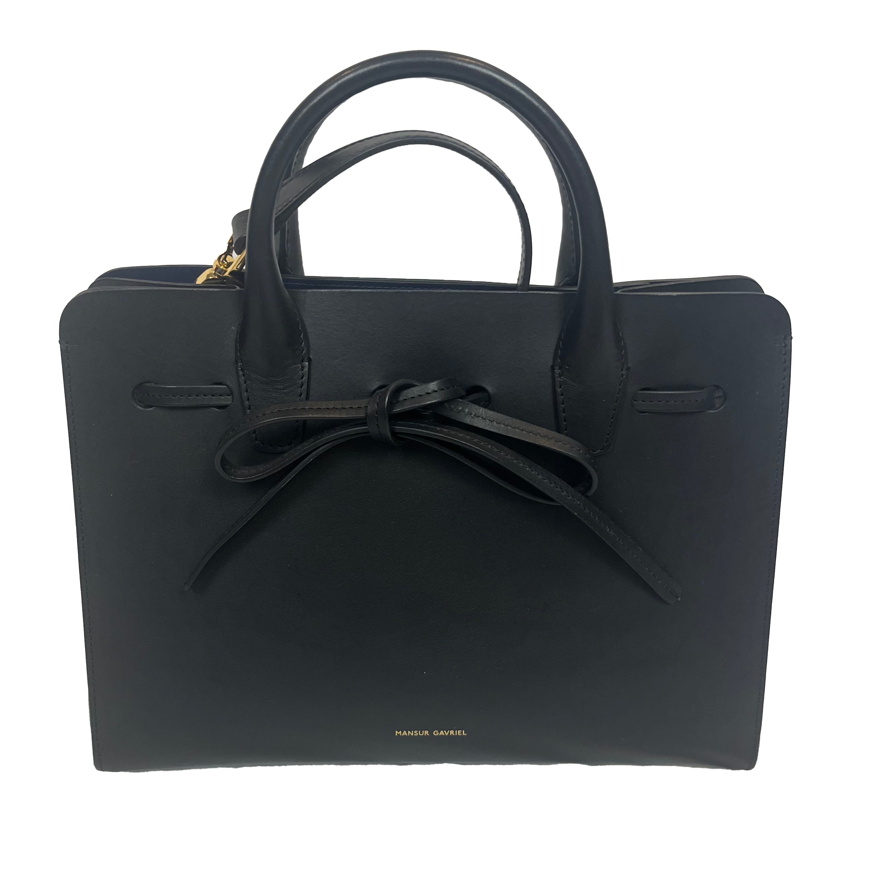 Mansur Gavriel Brand New Black Smooth Leather Sun Bag