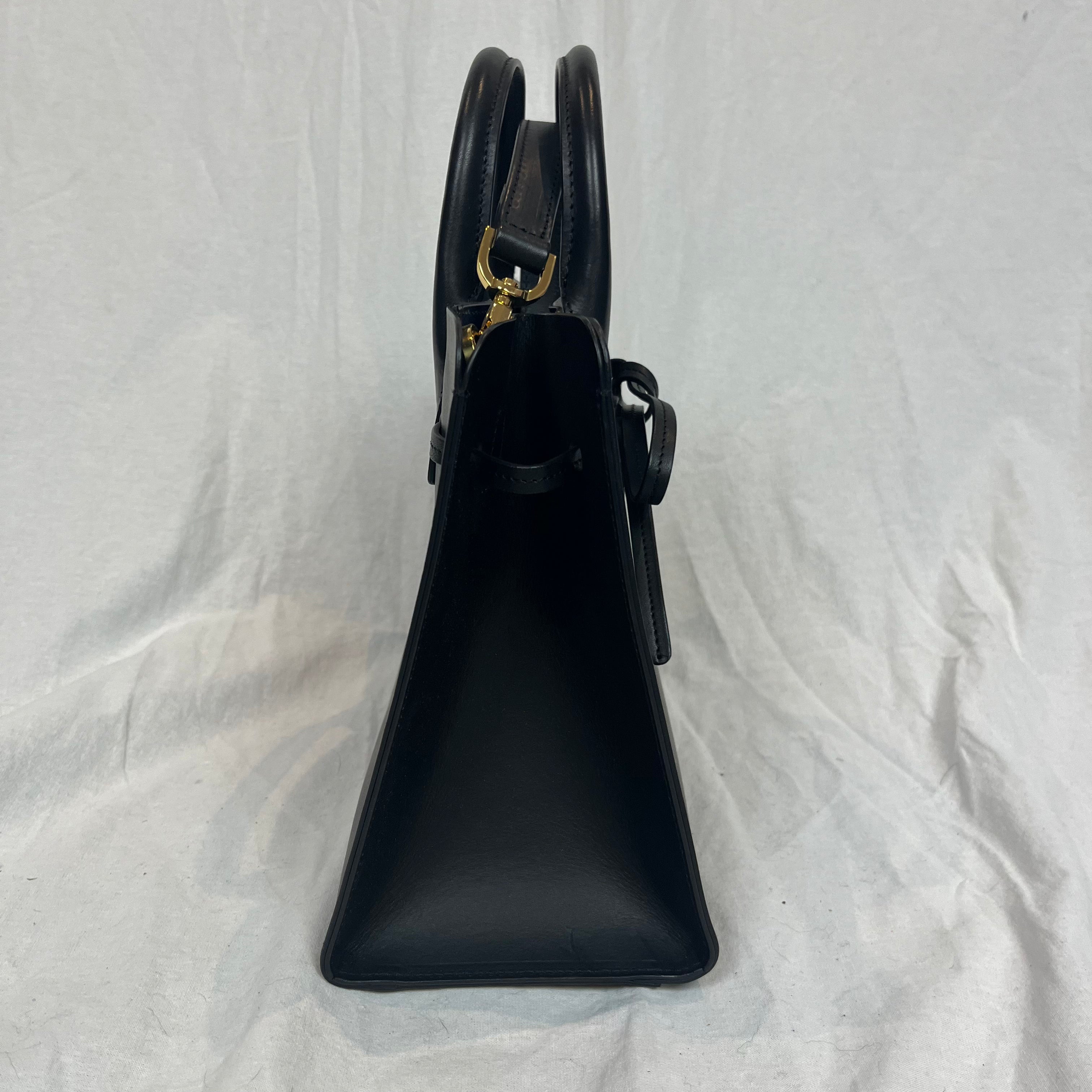 Mansur Gavriel Brand New Black Smooth Leather Sun Bag