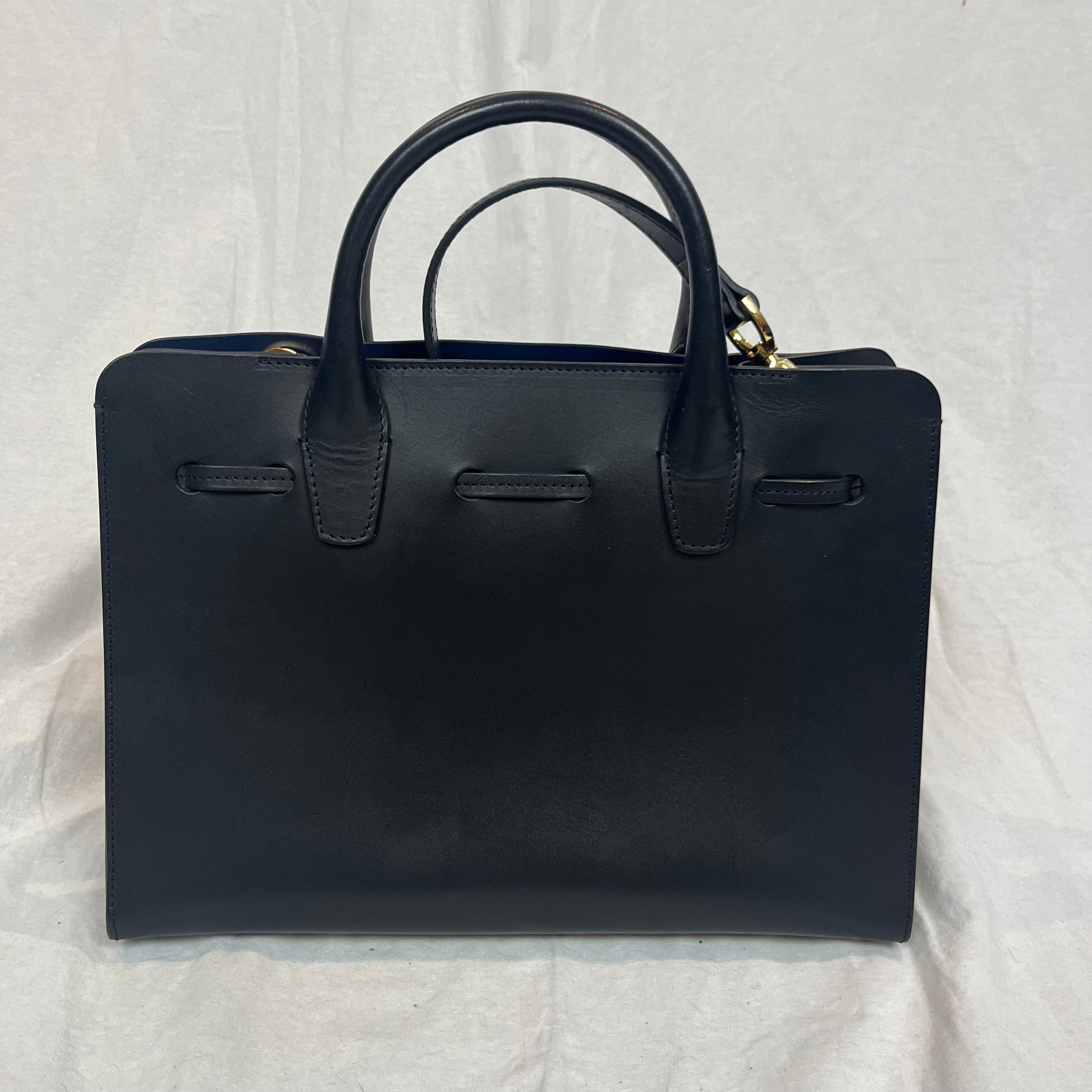 Mansur Gavriel Brand New Black Smooth Leather Sun Bag