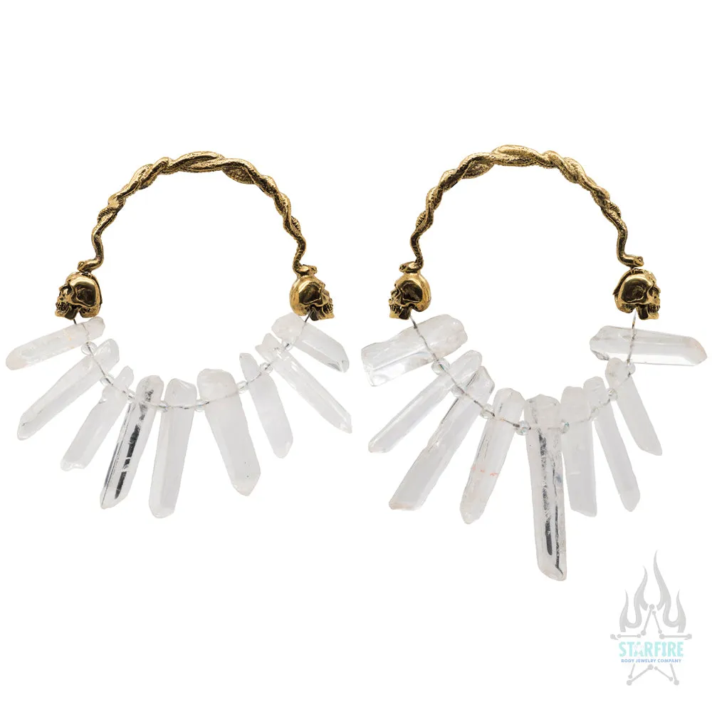 Medusa Clear Quartz Crystal Hoops