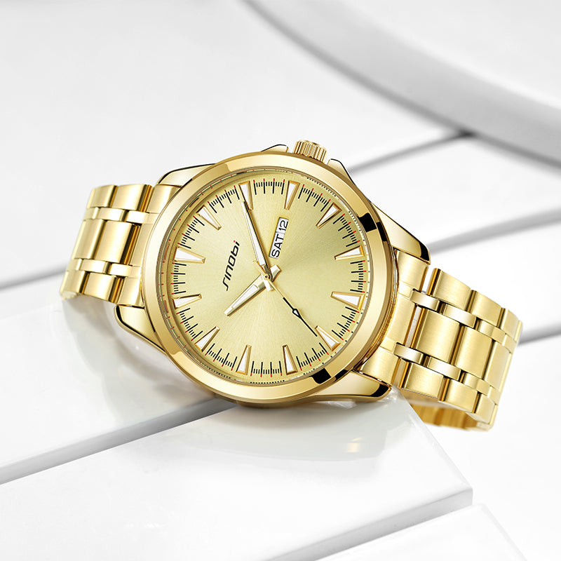 Men Watch Day & Date Display - Gold