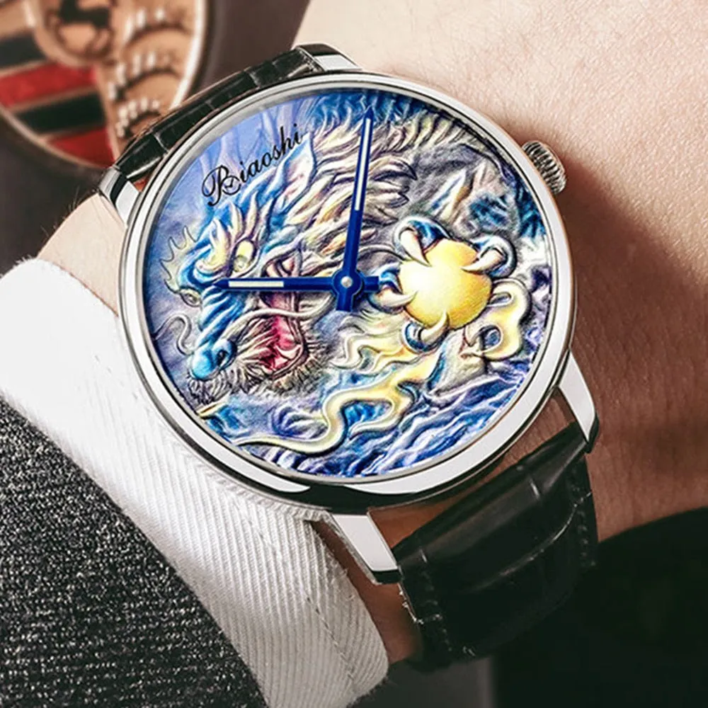 Men's Luxury China Dragon Sapphire Crystal Automatic Mechanical Watches