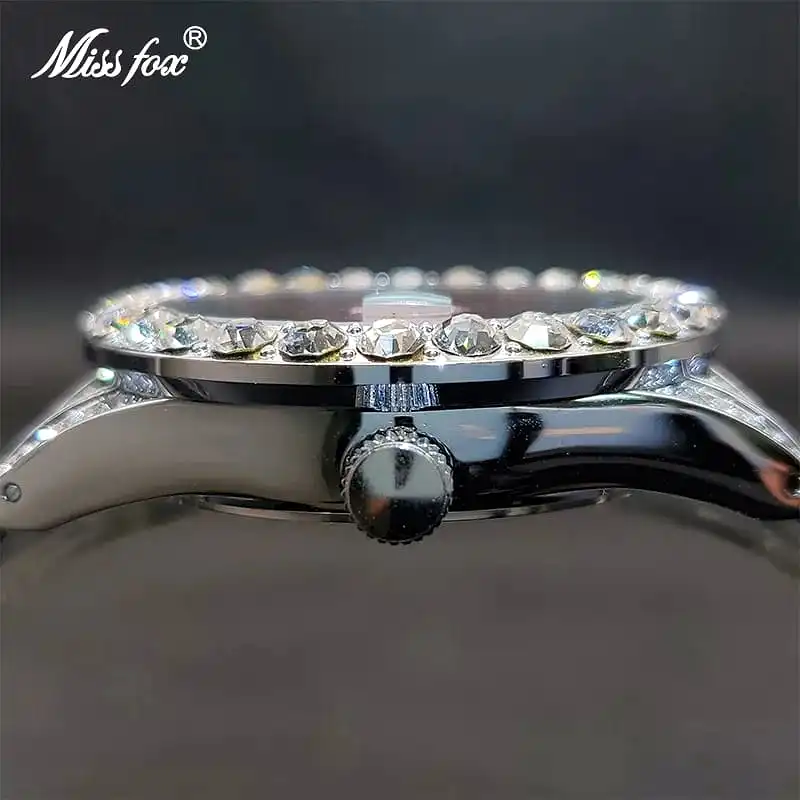 MISSFOX Bling Diamond Quartz Movement Large Women Watch W482432