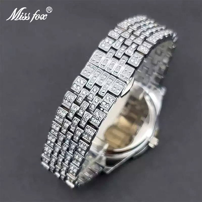 MISSFOX Bling Diamond Quartz Movement Large Women Watch W482432