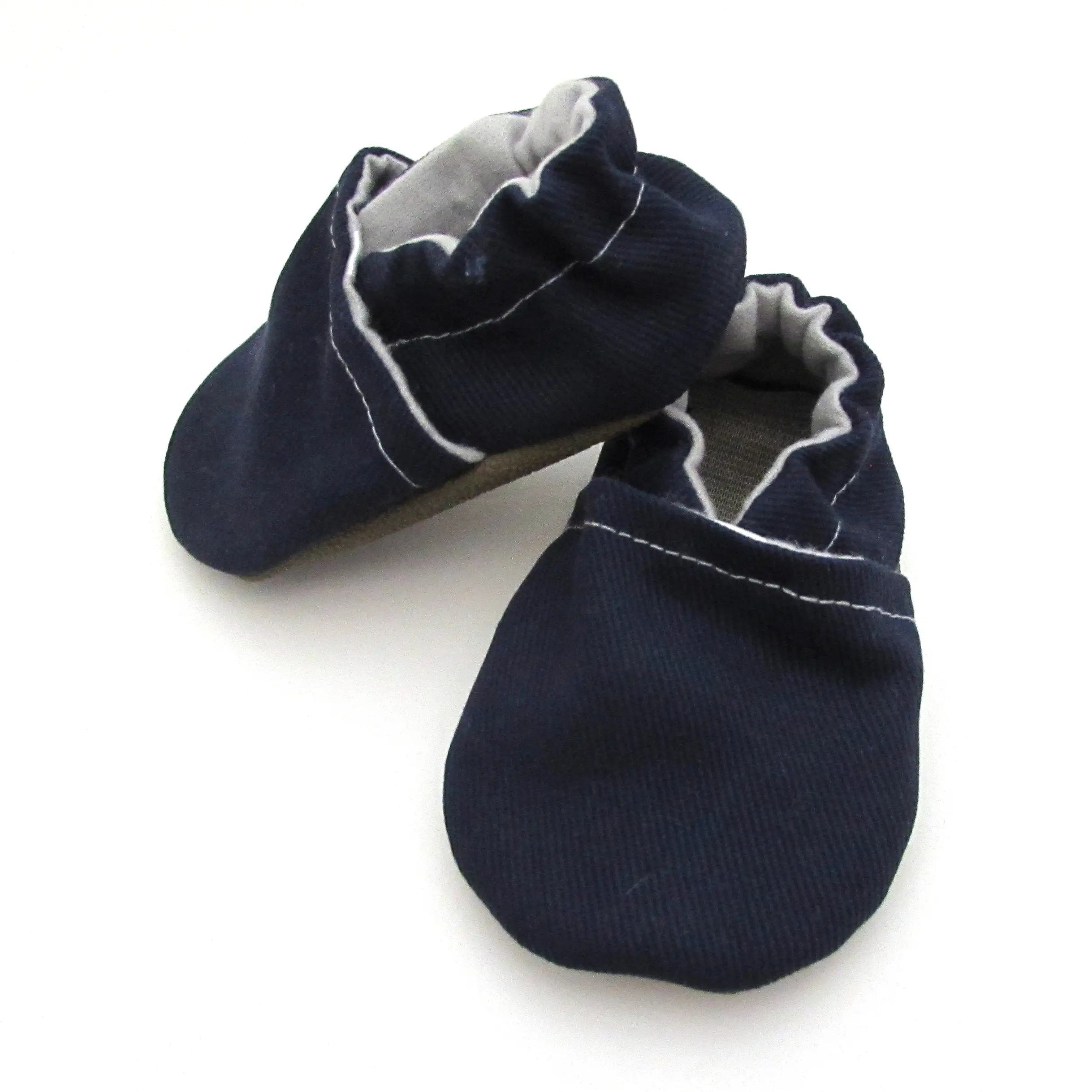 Navy Brushed Denim Baby Shoes