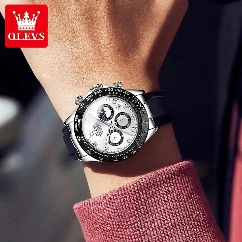 Olevs Top Brands Quartz Men Watch Multi-functional Chronograph Military Waterproof Stainless Steel Strap Fashion Watches S453721