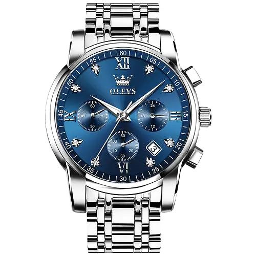 OLEVS Watch for Men Water Proof Original Stainless Steel Chronograph Gentleman Quartz Business W823792