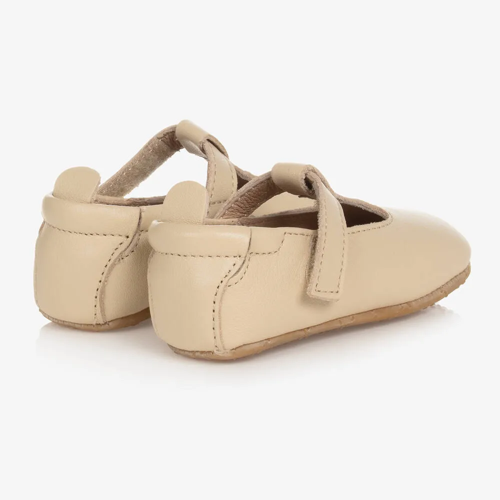 Pale Beige Leather Baby Shoes