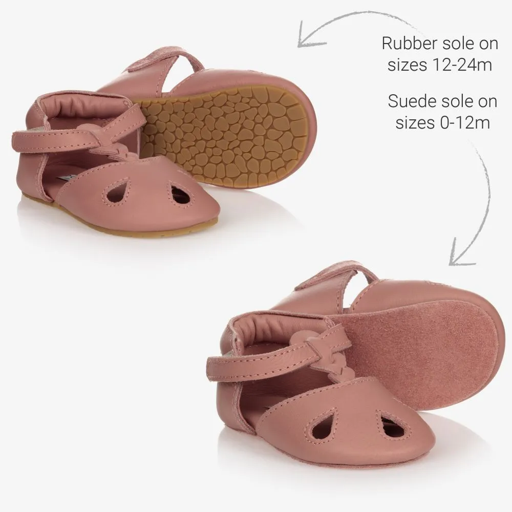 Pink Leather Baby Shoes