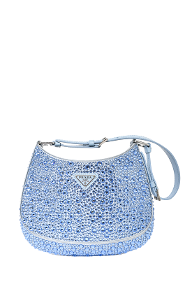 Prada Blue Crystal Cleo Shoulder Bag