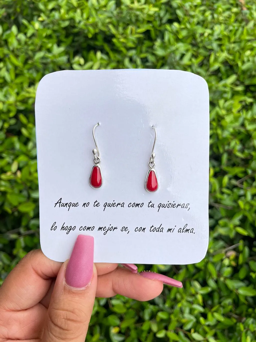 Red quartz earrings