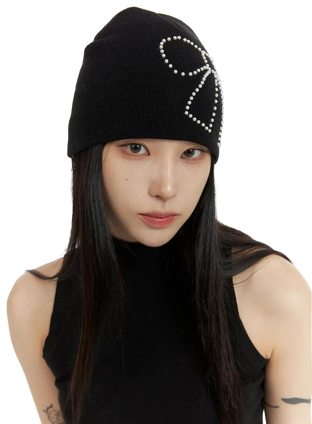 Ribbon Beaded Beanie CF428