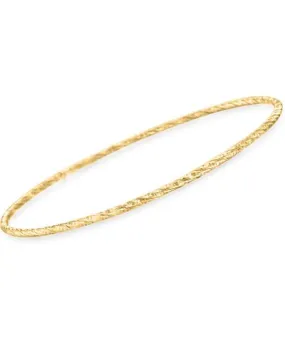 Ross Simons Italian 14kt Yellow Gold Textured Bangle Bracelet