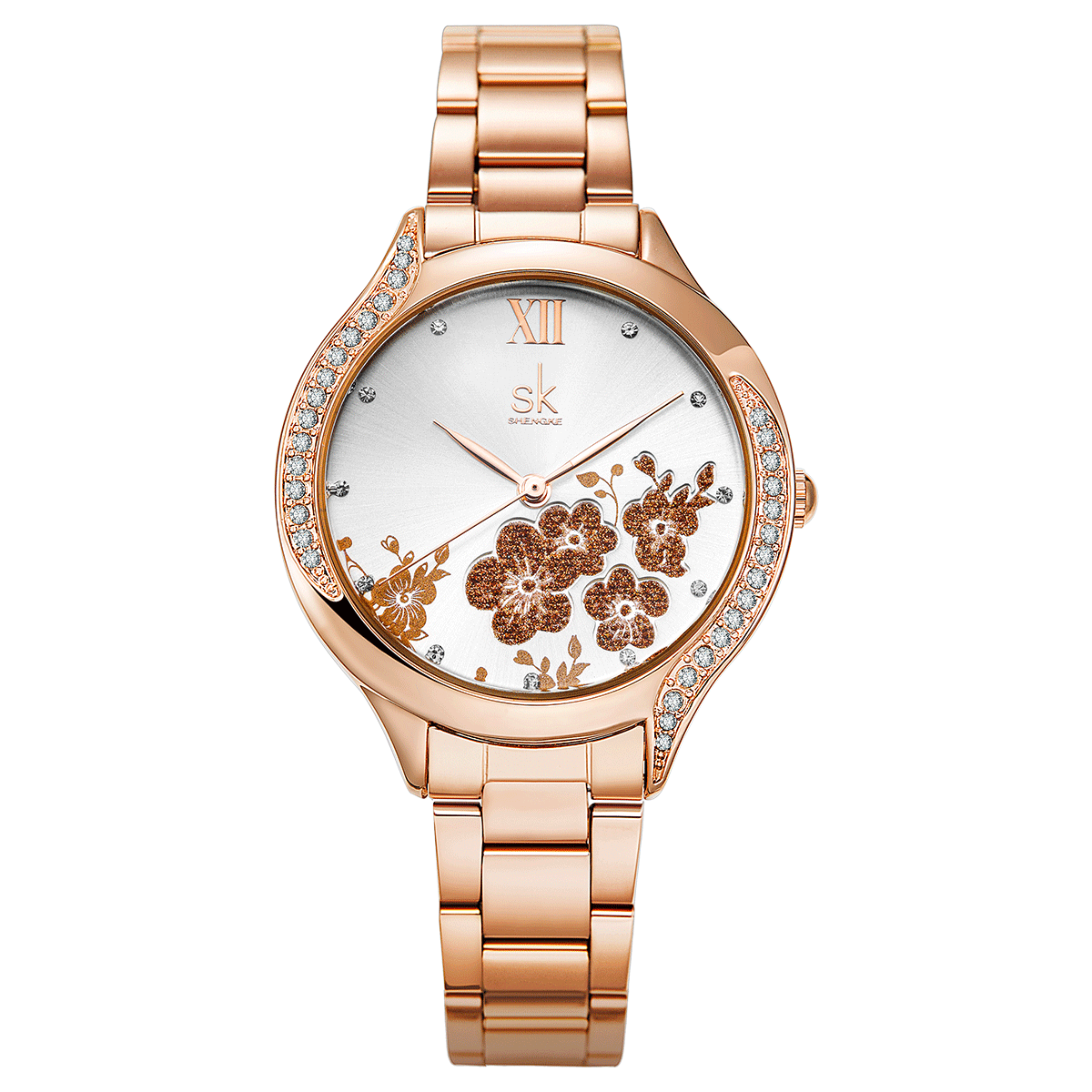 SK Floral Dial - Lady Silver Watch