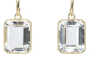 Statement Large Rock Crystal 9K Gold Dangle Earrings R3043