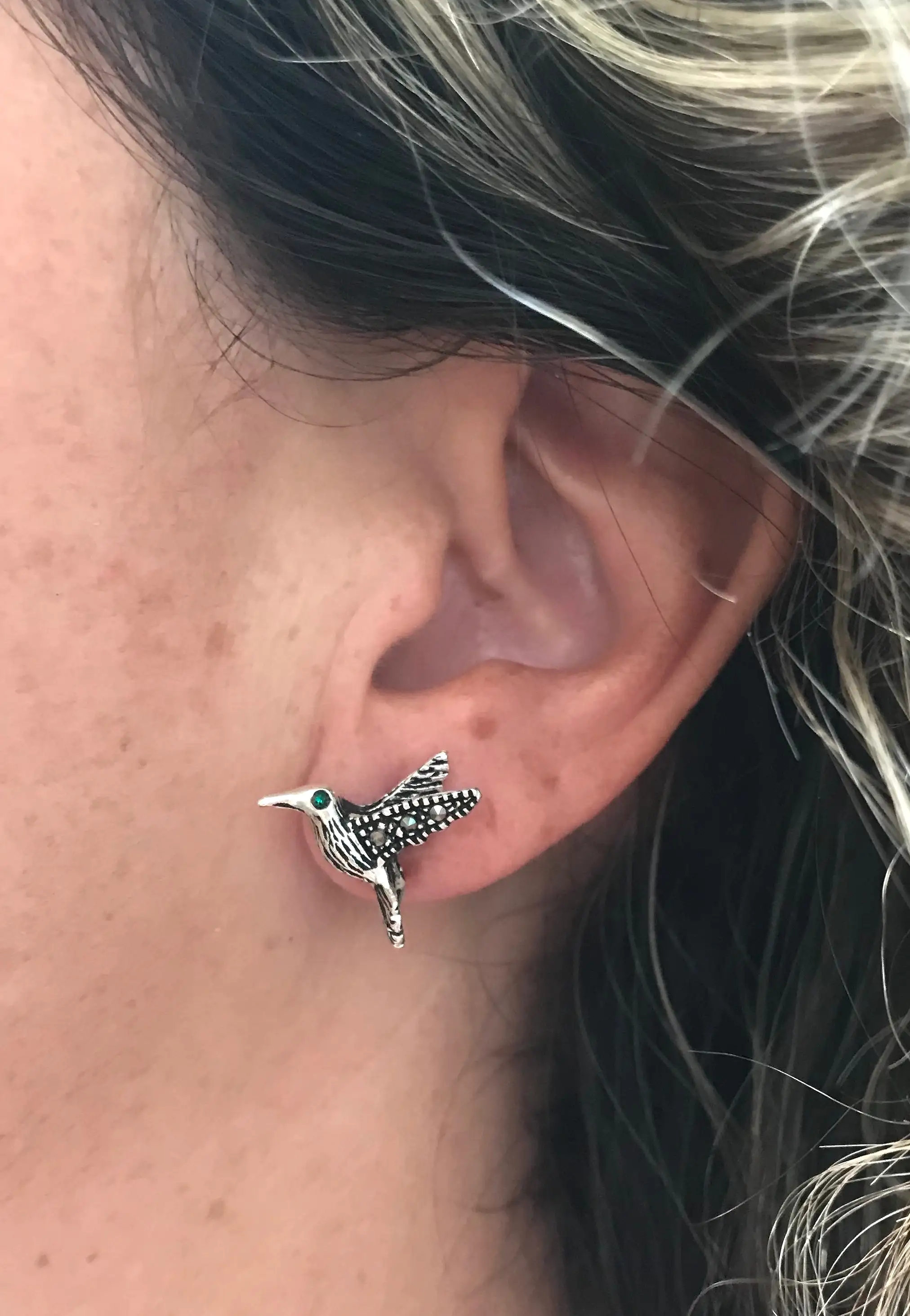 STERLING SILVER HUMMINGBIRD EARRINGS