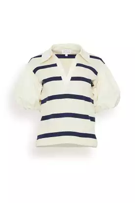 Striped Tory Top in Cream/Maritime Blue (TS)