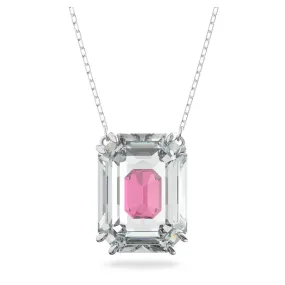 Swarovski Chroma Necklace Octagon Cut, Pink, Rhodium Plated -5608647