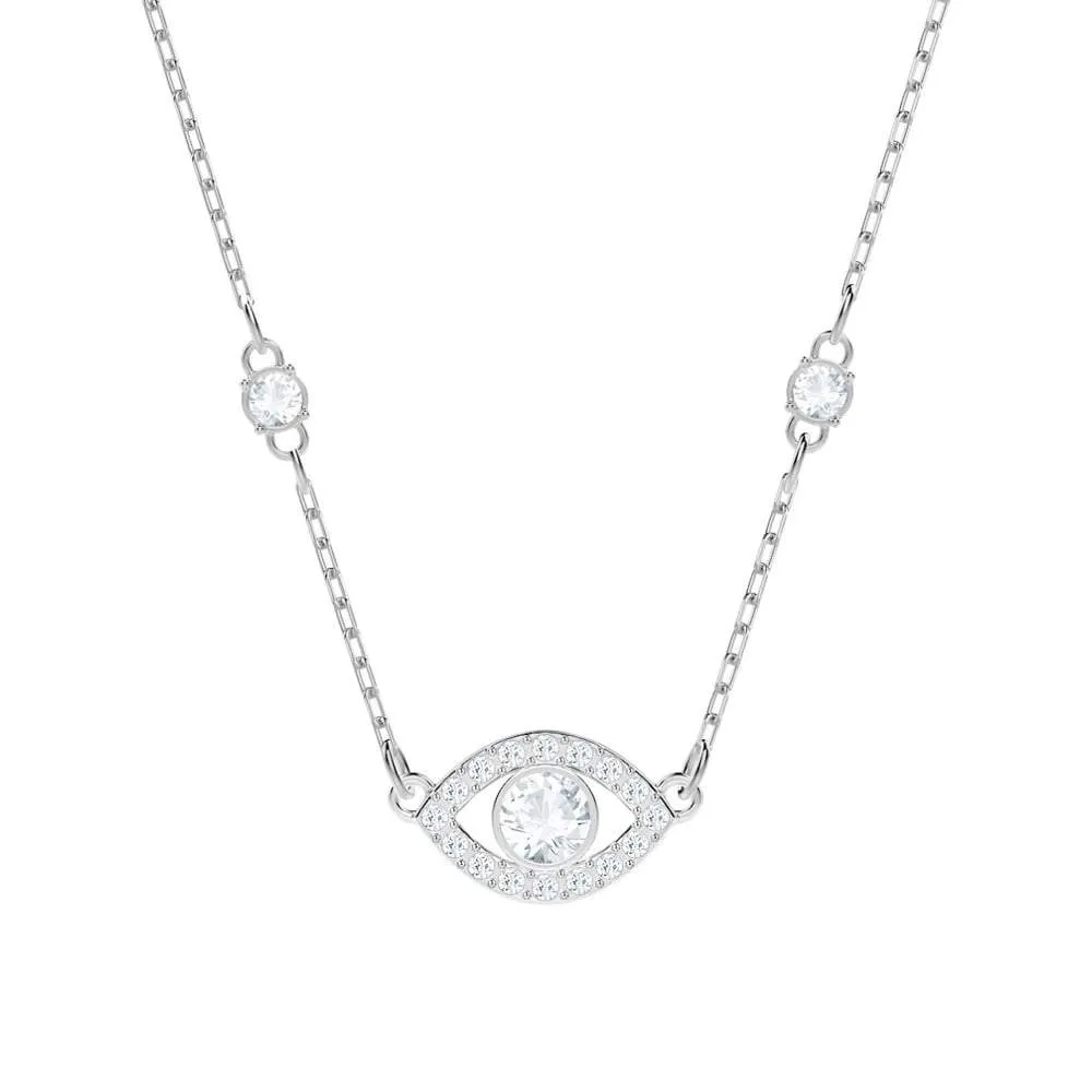 Swarovski Crystal LUCKILY EVIL EYE Necklace, Rhodium -5411141