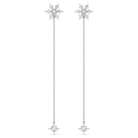 Swarovski Crystal Magic Chain Pierced Earrings, White, Rhodium Plated -5566677