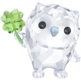 Swarovski Crystal OWL W/CLOVER Figurine HOOT- I'M SO LUCKY -5270265