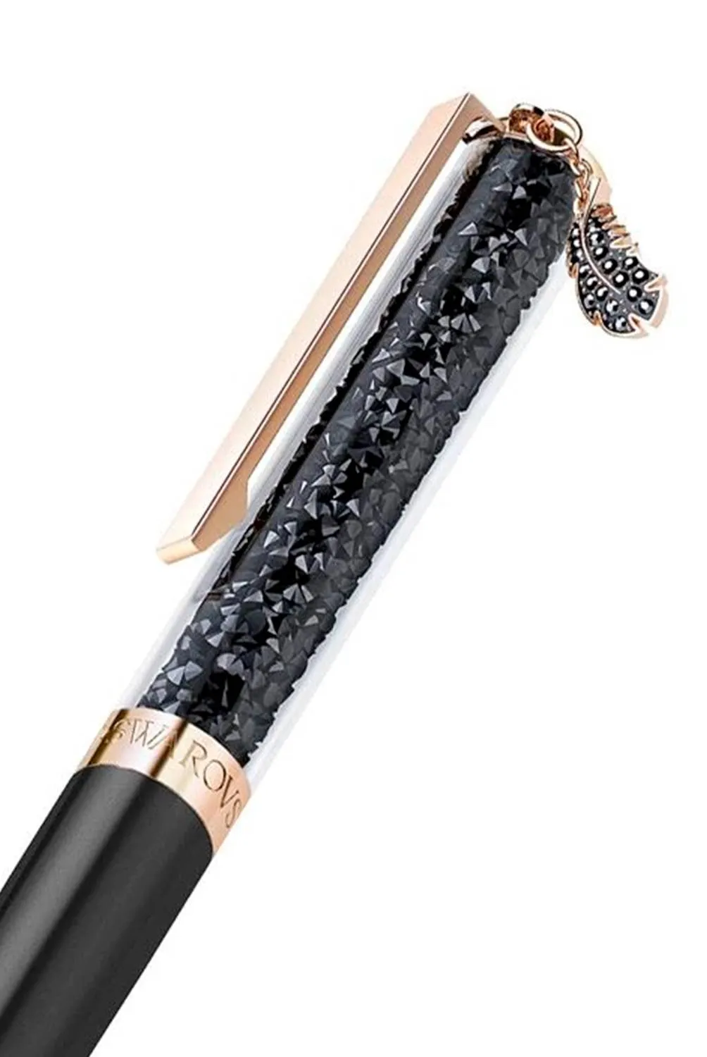 Swarovski CRYSTALLINE FEATHER BALLPOINT PEN, Black, Rose Gold -5511232