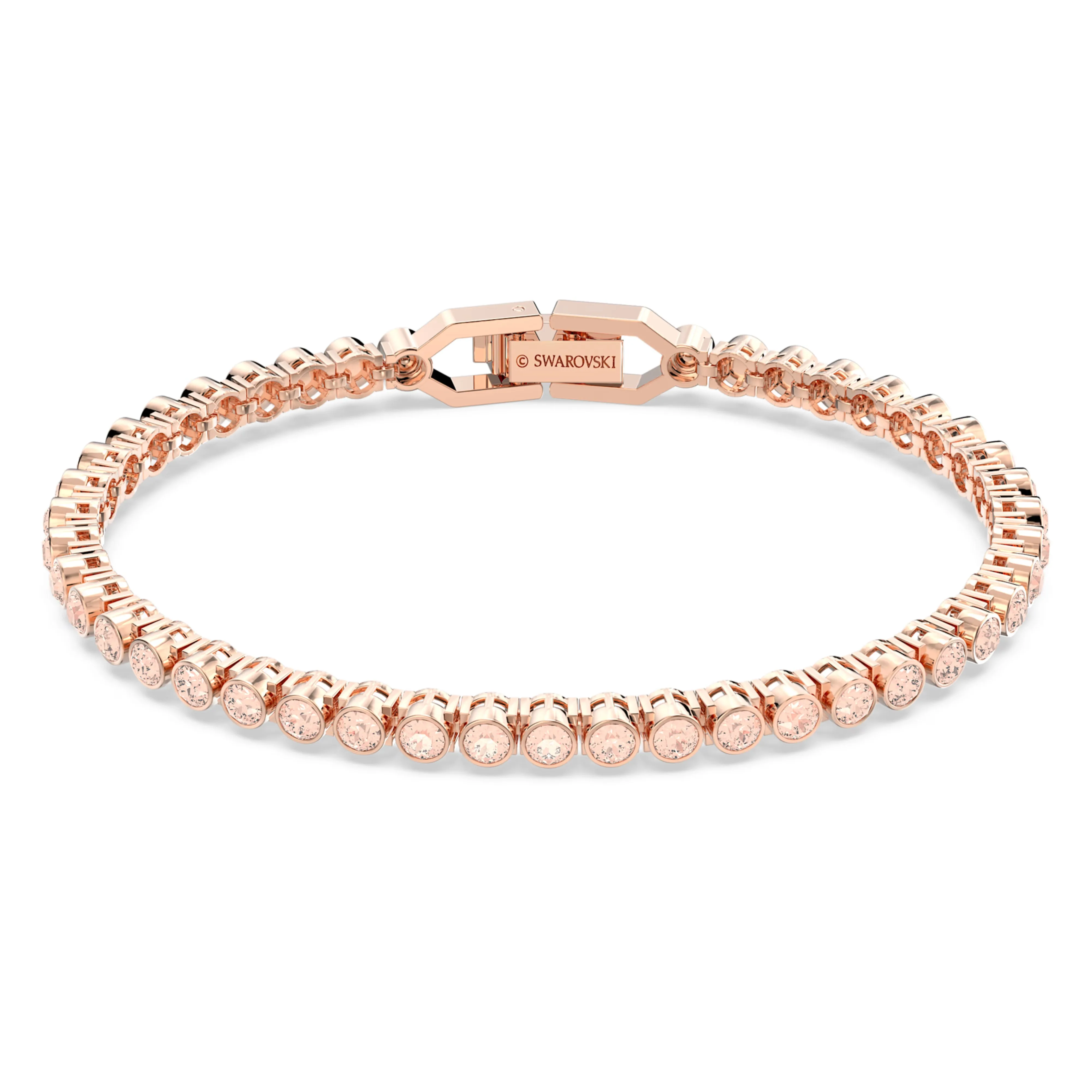 Swarovski Emily bracelet Round cut, Pink, Rose gold-tone plated -5646736