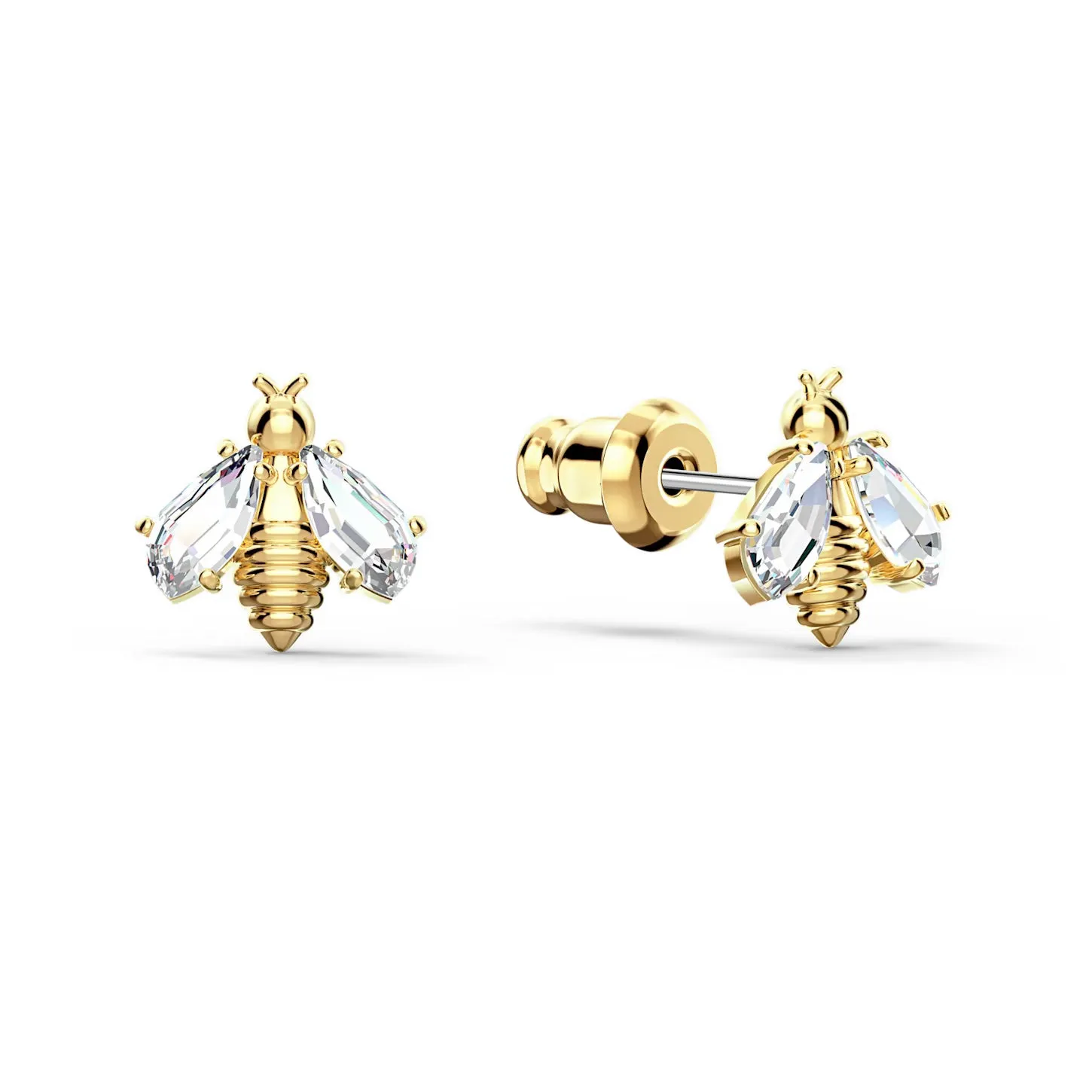 Swarovski Eternal Flower earrings BEE STUDS, White, Gold-tone -5518143