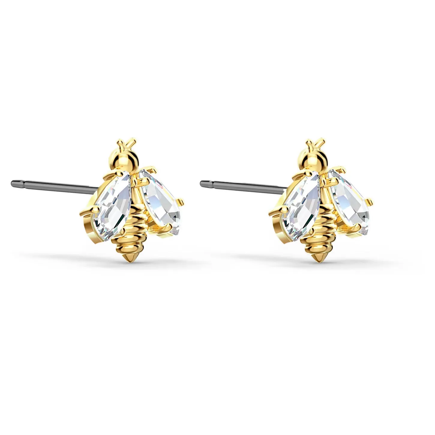 Swarovski Eternal Flower earrings BEE STUDS, White, Gold-tone -5518143