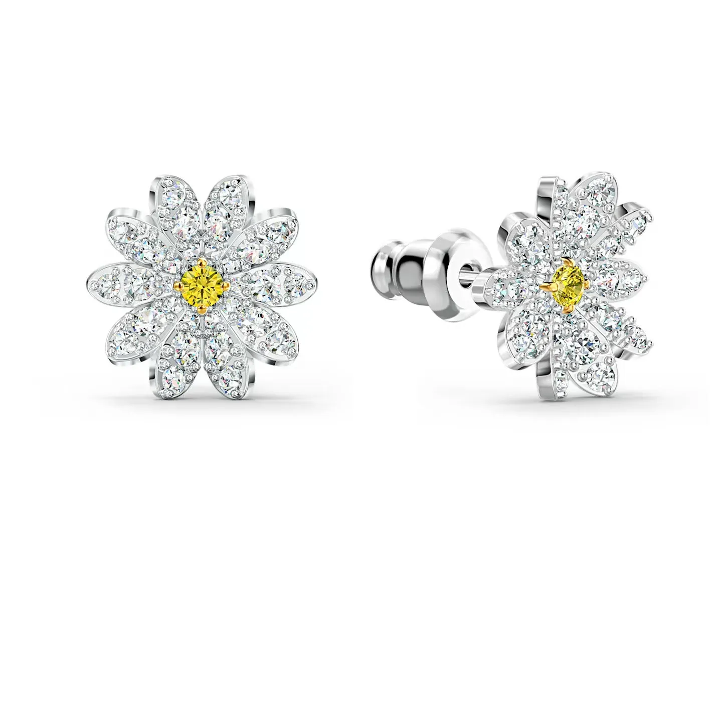 Swarovski Eternal Flower Earrings FLOWER STUDS, Yellow, Mixed metal- 5518145